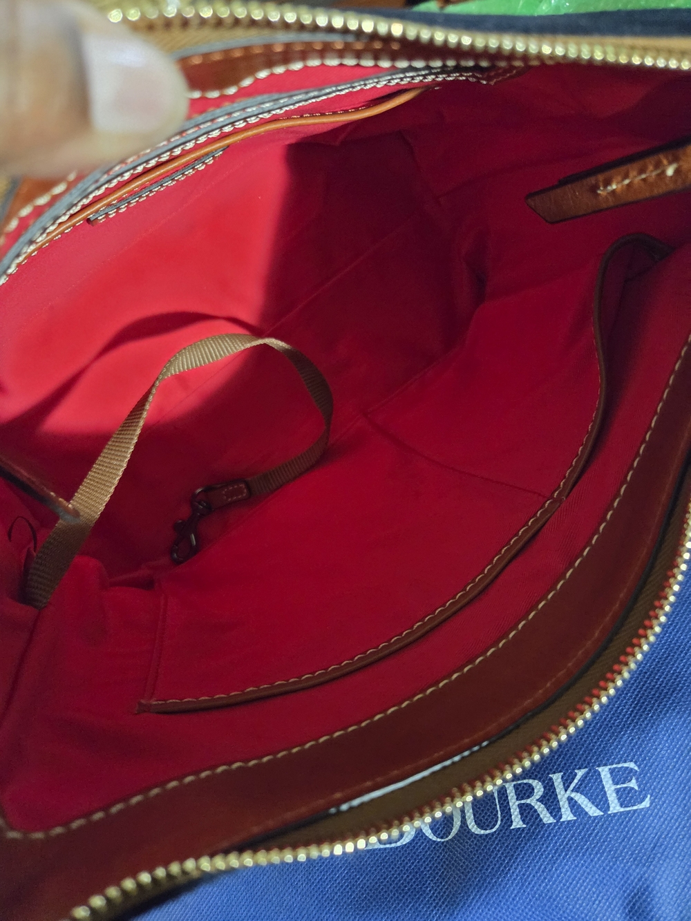Dooney & Bourke Navy Suede Hobo Shoulder Bag 9.5x5.5x11.5 - Picture 5 of 6